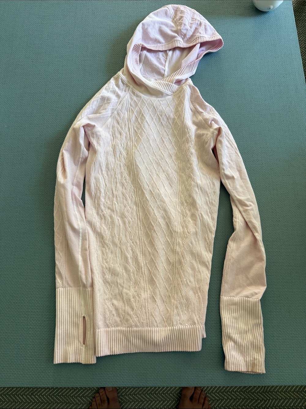 Lululemon Women's Light Pink Hooded Pullover Shirt